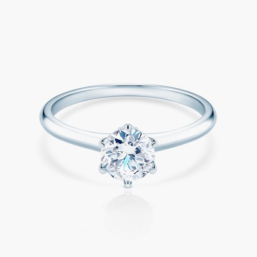 Pierścionek zaręczynowy The Journey: białe złoto, diament laboratoryjny